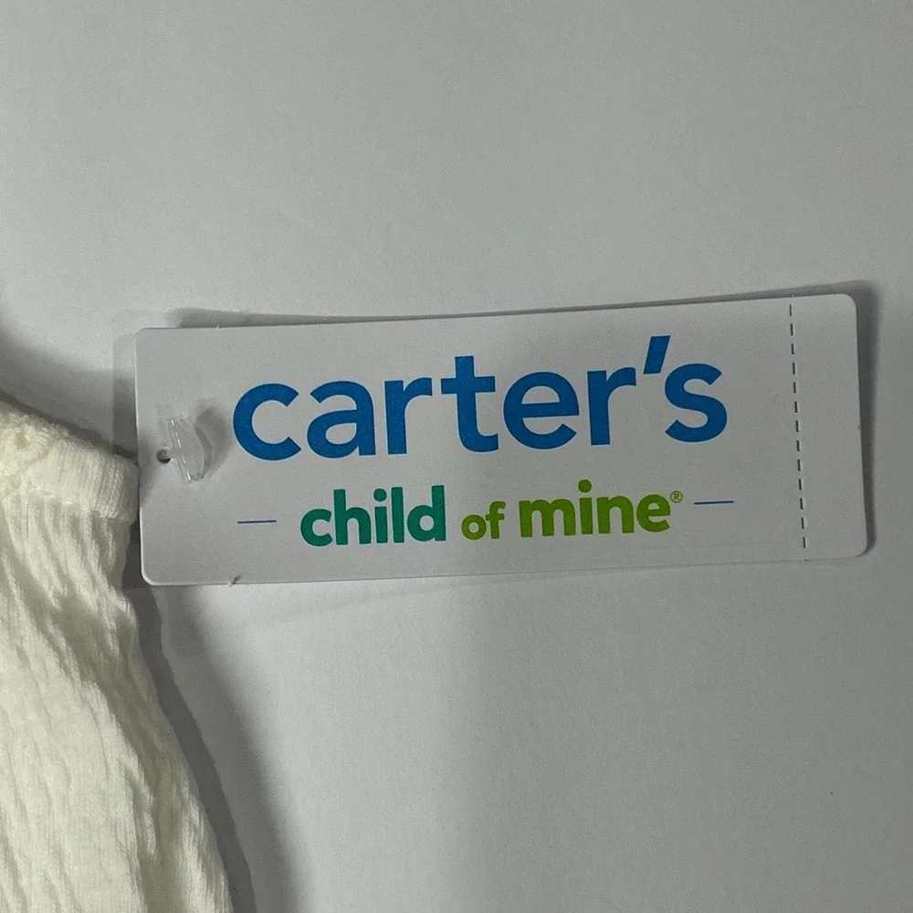 Carters Child of Mine Baby Girls White Eyelet Ruffle Top and Bloomer Set 3-6M